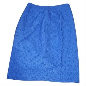 THE LIMITED | Women's royal blue textured diamond pattern skirt. Size 0.